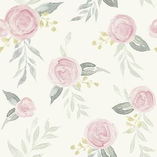 Magnolia Home by Joanna Gaines Watercolor Roses Pink Peel & Stick Repositionable Wallpaper Roll (... | The Home Depot