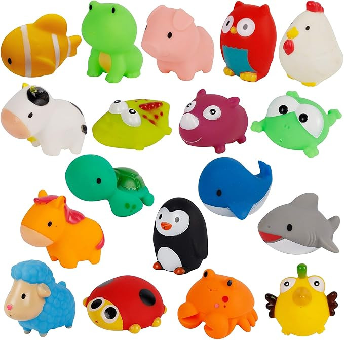 Cllayees Set of 18 Animals Bath Squirters Toy Set for Toddler, Colorful Assorted Sea Animals Flow... | Amazon (US)