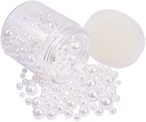 PH PandaHall About 390pcs 7 Sizes White No Holes/Undrilled Imitated Pearl Beads for Vase Fillers, We | Amazon (US)