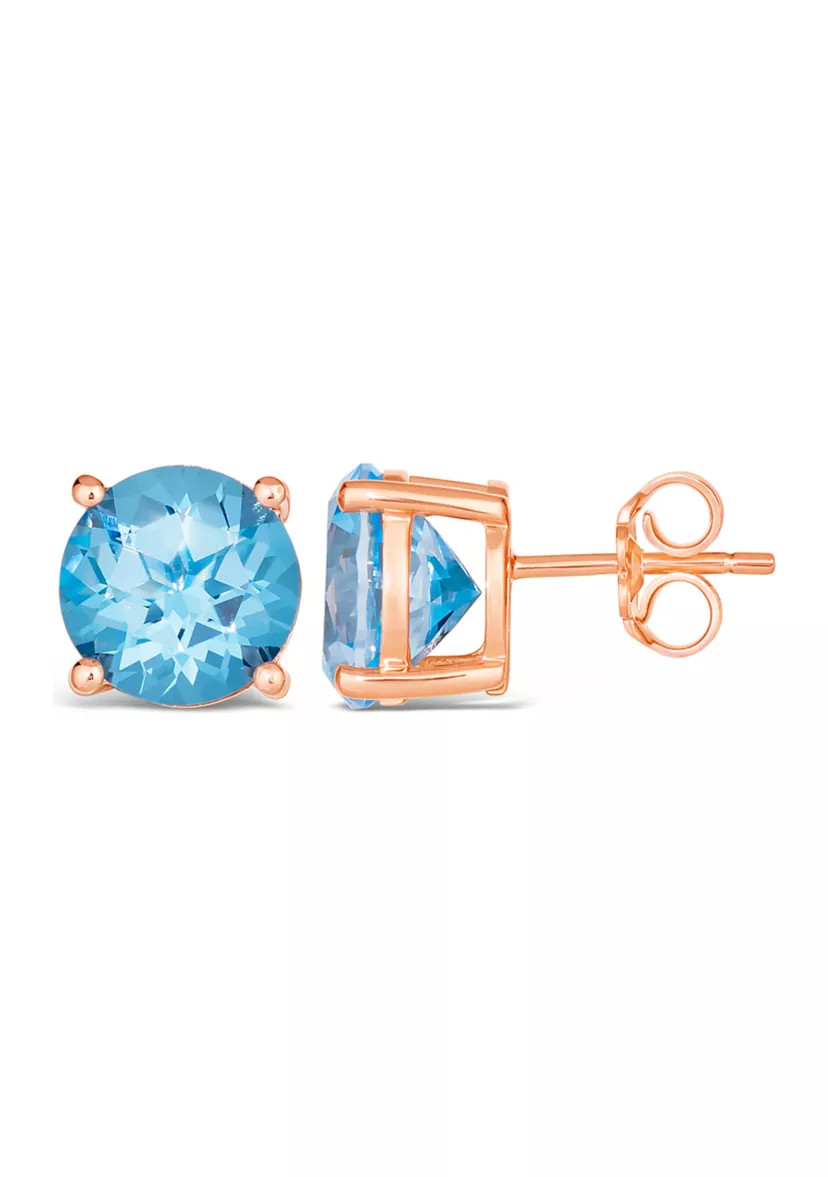 7.38 ct. t.w. Ocean Blue Topaz™ in 14K Strawberry Gold® Plated 925 Sterling Silver | Belk