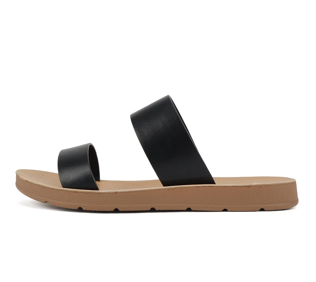 Soda Shoes Women Flip Flops Flat Beach Sandals Slides Double Straps OCCUPY-S | Amazon (US)