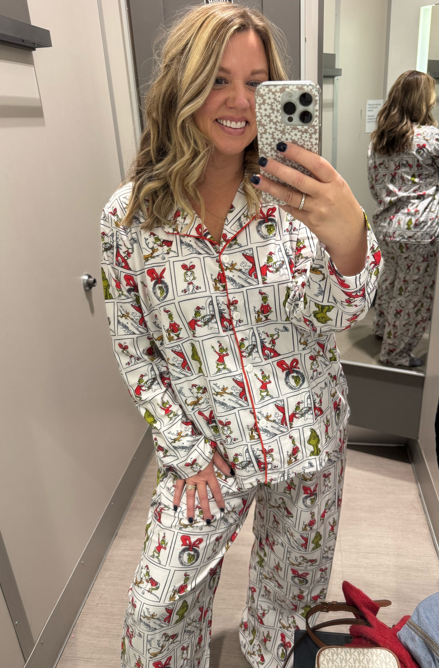 *Grinch Pajama Set 
Matching family Grinch pajama sets 
I’m wearing size XL 

#LTKHoliday #LTKGiftGuide #LTKSaleAlert