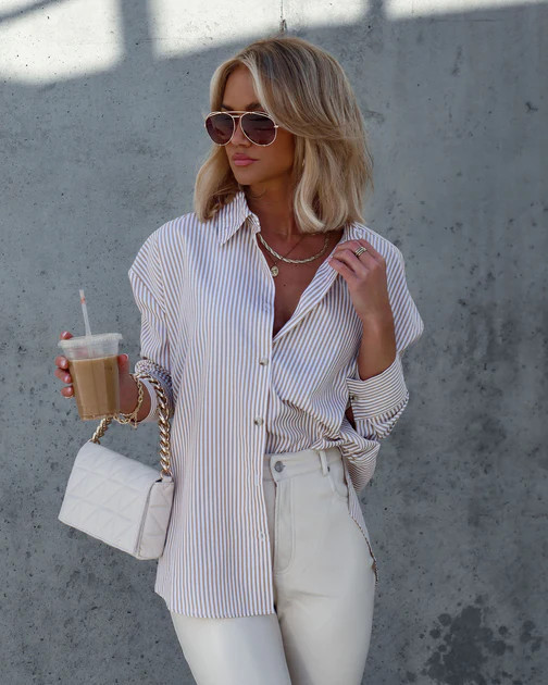 Bettina Stripped Button Down Top - SALE | VICI