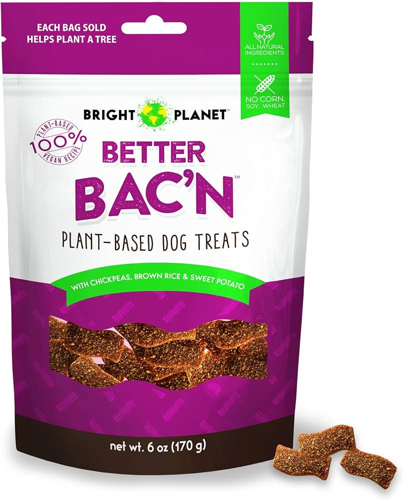 Bright Planet Pet | Better Bac'n Plant-Based Vegan Dog Treats - 6oz | Sustainable Natural Clean L... | Amazon (US)