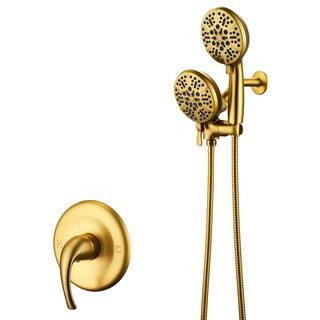 ELLO&ALLO Single-Handle 48-Spray Shower Faucet and Handheld Combo with 5 in. Shower Head in Brush... | The Home Depot