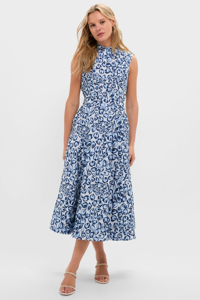 Porcelain Blues Flora Midi Dress | Tuckernuck (US)