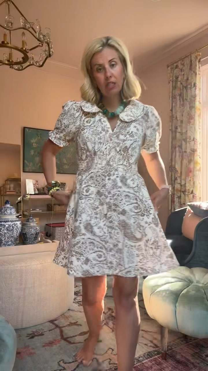 Rushing out the door is this adorable dress & sneakers! 
I’m in small dress & 8 sneakers tts. 
Code - Catherine20 at Allie + Bess