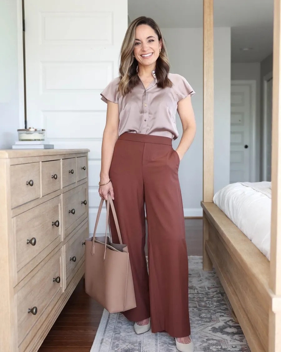 3 petite-friendly satin tops for the office this Summer!

Outfit 1:
Satin Top (WHBM): xxs
Pants (BR Factory): petite 00/xxs - auburn brown, 29” inseam I can only wear with a heel
Heels: tts

Outfit 2:
Navy Top (Aritzia): XXS | runs large
Pleated Skirt (Amazon): Small in "brown"
Tote (Quince)
Heels (Sam Edelman): True to size 

Outfit 3:
Pants (Ann Taylor) petite 00 (curvy)
Satin top (WHBM) XXS runs large
Shoes: tts

My measurements for reference: I’m 4’10” and 105lbs. My bust, waist, and hip measurement is 32”, 24”, and 36”.

#LTKPetite #LTKSeasonal #LTKWorkwear