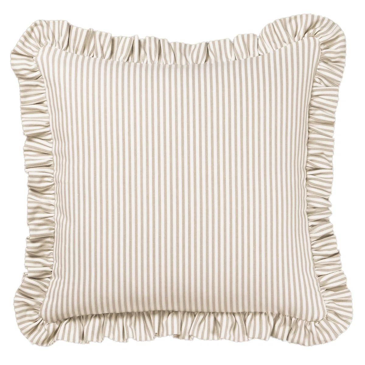 Birch Lane Polo Stripe Ruffled Accent Pillow | Birch Lane