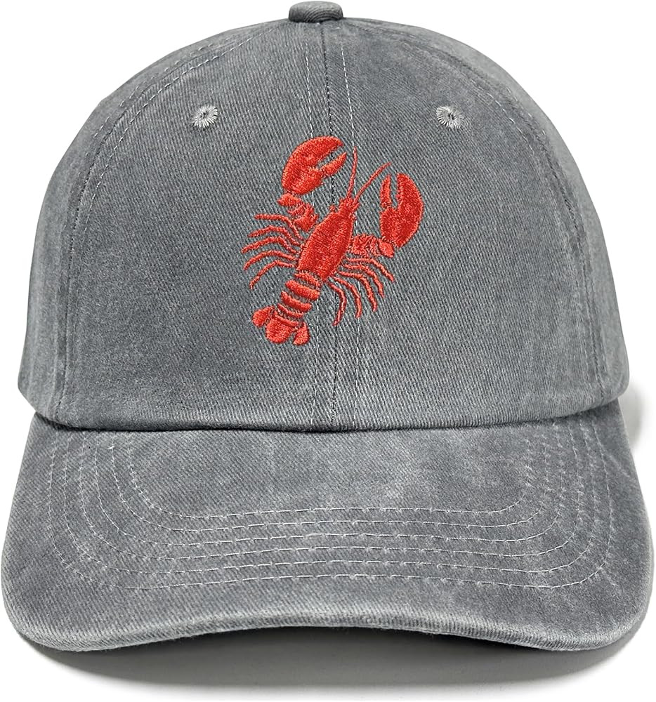 Lobster Shark Hat for Sea Ocean Animal Fishing, Adjustable Embroidered Dad Hat for Man Woman | Amazon (US)