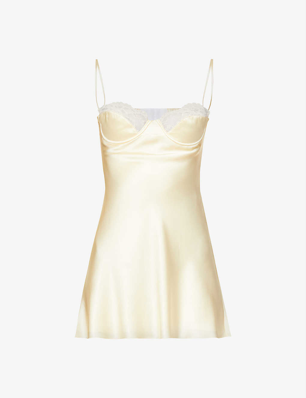 Lace-trim silk-satin mini slip dress | Selfridges