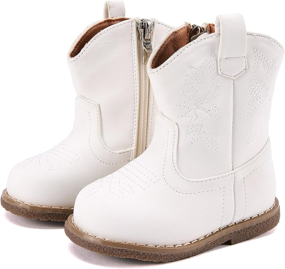 BMCiTYBM Baby Cowboy Cowgirl Boots Infant Western Boots Toddler Boys Girls Round Toe Riding Mid C... | Amazon (US)