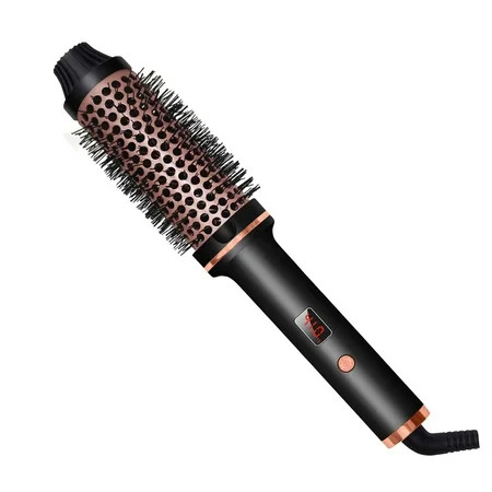 Thermal Brush 1.5 Inch Create Voluminous Style & Loose Hair, Ceramic Tourmaline Ionic Hot Brush Heated Curling Brush, Digital Display 10 Temperatures Gears, European Plug | Walmart (US)