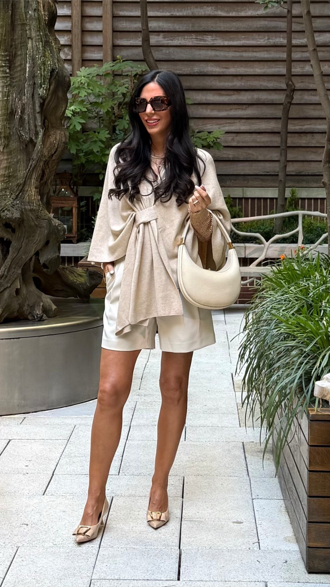 Day one of the @AmazonInfluencerProgram event in NYC!
Went with an Amazon-chic neutral look—this light knit zip-up is perfect to dress up or down. I paired it with cream pleated shorts and insanely comfy little kitten heels. Finished it off with gold jewelry and a structured cream bag to tie it all together. Chic, effortless, and perfect for a full day out!
Top small 
Shorts - small 

#LTKFindsUnder100 #LTKParties #LTKU

#LTKItBag #LTKSummerEdit #LTKShoeCrush

#LTKTravel #LTKOver40