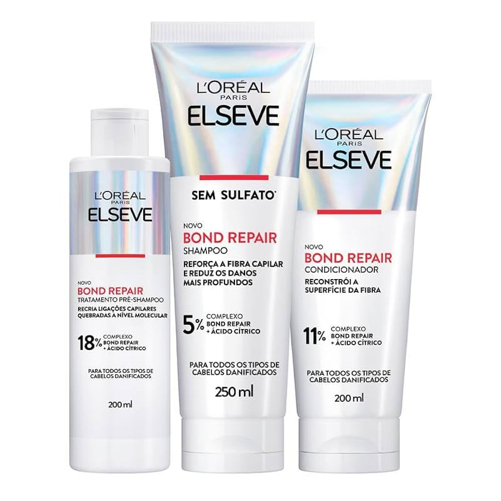 Kit L'Oréal Paris Elseve Bond Repair Shampoo + Condicionador + Pré Shampoo | Amazon (BR)