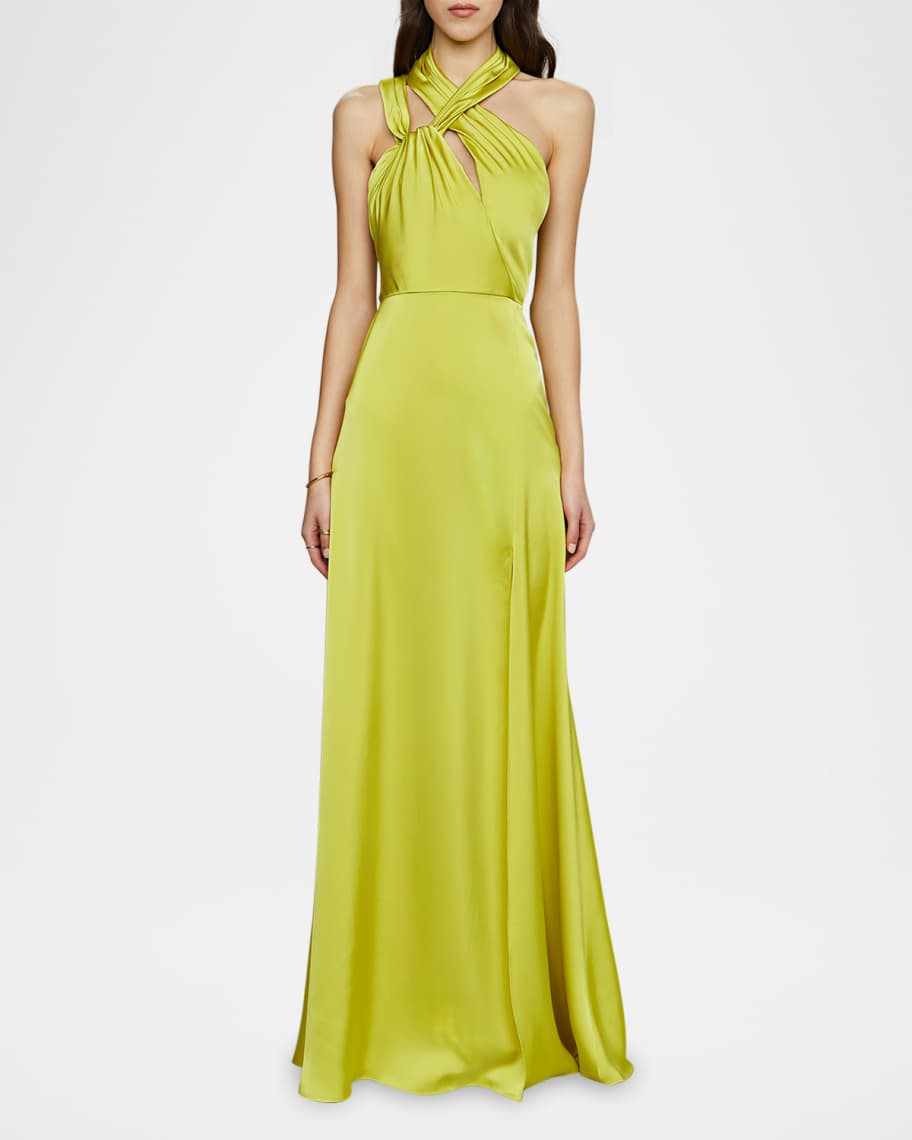 AMUR Allen Strappy Satin Gown | Neiman Marcus
