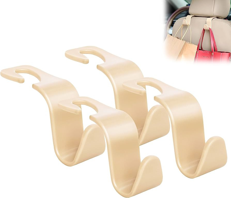 Amooca Universal Multifunctional Car Vehicle Headrest Hook, Organizer Hanger Storage Hook for Bag... | Amazon (US)