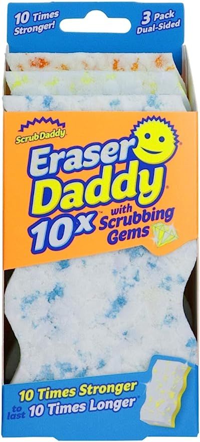 Scrub Daddy Eraser Daddy 10x with Scrubbing Gems - Dual Sided Water Activated Scrubber & Eraser, ... | Amazon (US)