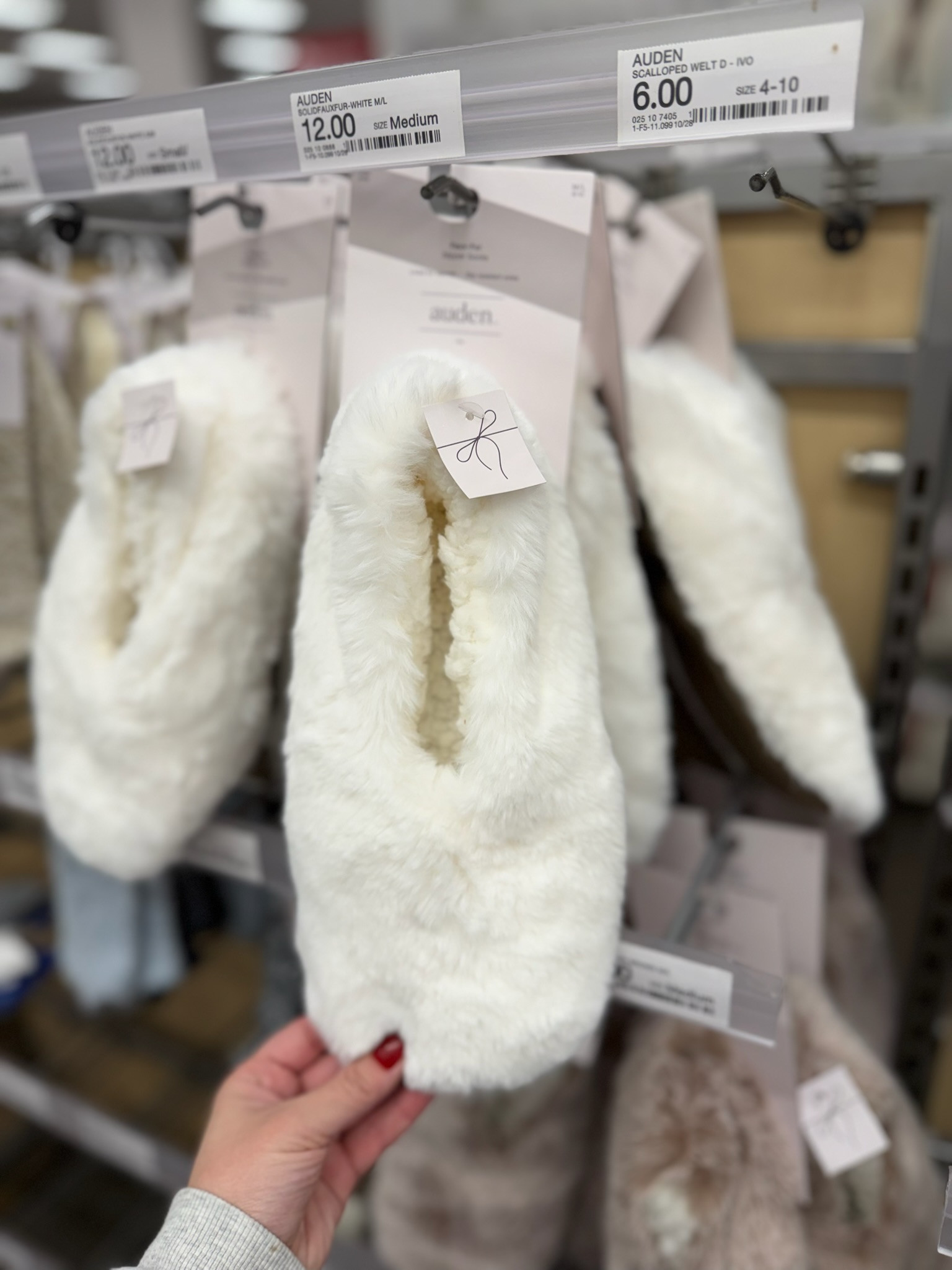 These faux fur cozy slipper socks from Auden are a total game changer for lounging at home! They are incredibly soft and plush, making them feel like a little treat for your feet every time you put them on. I love the slip-resistant soles that make them so practical for wearing around the house. They are the perfect blend of cozy and functional for a relaxing night in. 
accolade crew neck pullover, chocolate brown outfit, date night outfits, dark wash denim, silver hardware, analog hobbies, valentines outfit women, knits and shawls, valentines day outfit women, vacation outfits beach, auden target, slipper socks, faux fur, cozy home, loungewear essentials, target finds, aesthetic home, neutral aesthetic, self care, home comfort 

 #LTKValentine #LTKgrwm #LTKootd