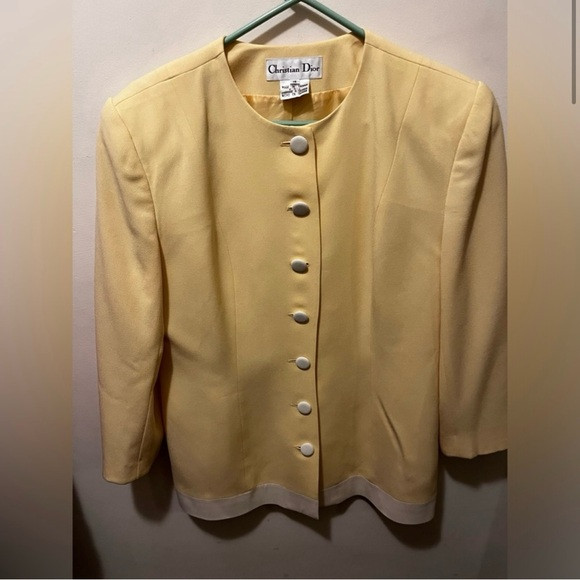 Christian Dior vintage spring lemon and cream jacket sz‎ 14 | Poshmark