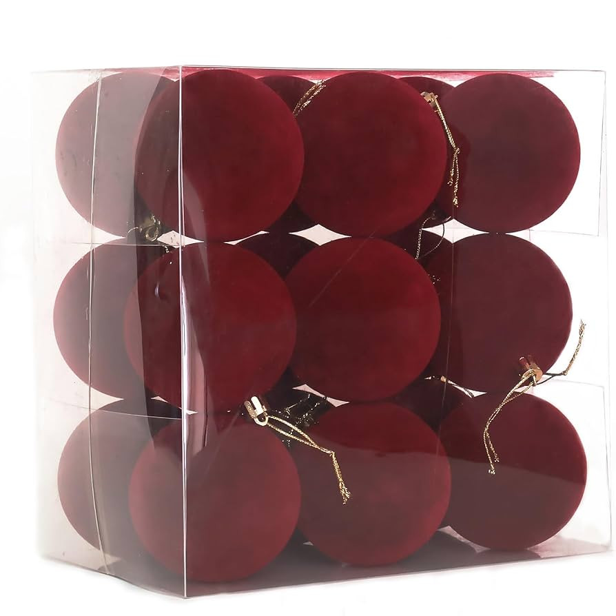 Senjie 3.15inch Christmas Tree Ornaments Velvet Balls,18PCS Flocked Decoration Balls Ornaments Se... | Amazon (US)