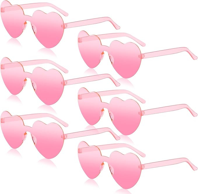 VJJB Heart Sunglasses for Women,Pink Heart Shaped Glasses Eyewear Bachelorette Fashion Accessorie... | Amazon (US)