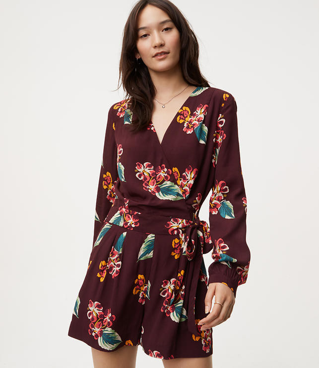 Autumn Luau Wrap Romper | LOFT