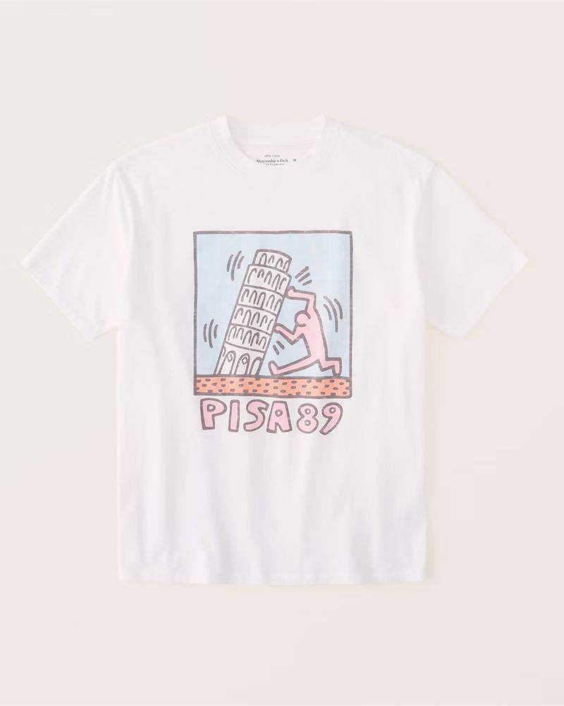 Abercrombie & Fitch Women's Oversized Boyfriend Keith Haring Graphic Tee in Pisa - Size XXS | Abercrombie & Fitch (US)