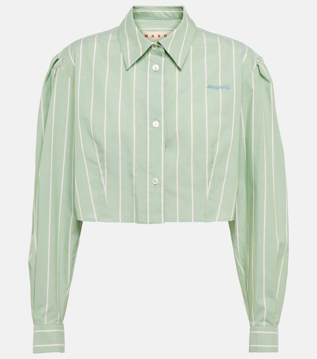 Striped cropped cotton shirt | Mytheresa (UK)