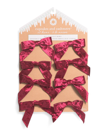 Set Of 8 Glossy Velvet Gift Bows | TJ Maxx