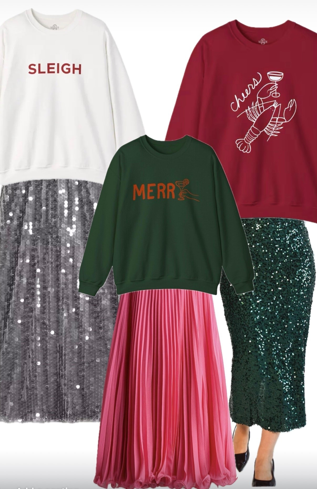 Festive but cozy! Holiday party looks, holiday sweatshirts and sequin skirts for Christmas and new years 

#LTKFindsUnder100 #LTKSeasonal #LTKHoliday