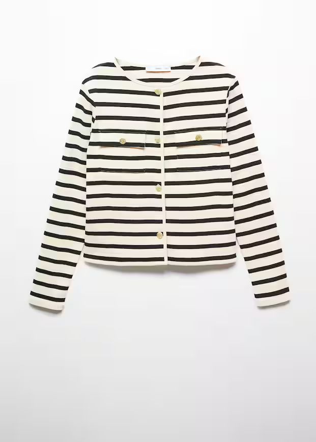 Striped cardigan with buttons | MANGO (UK)