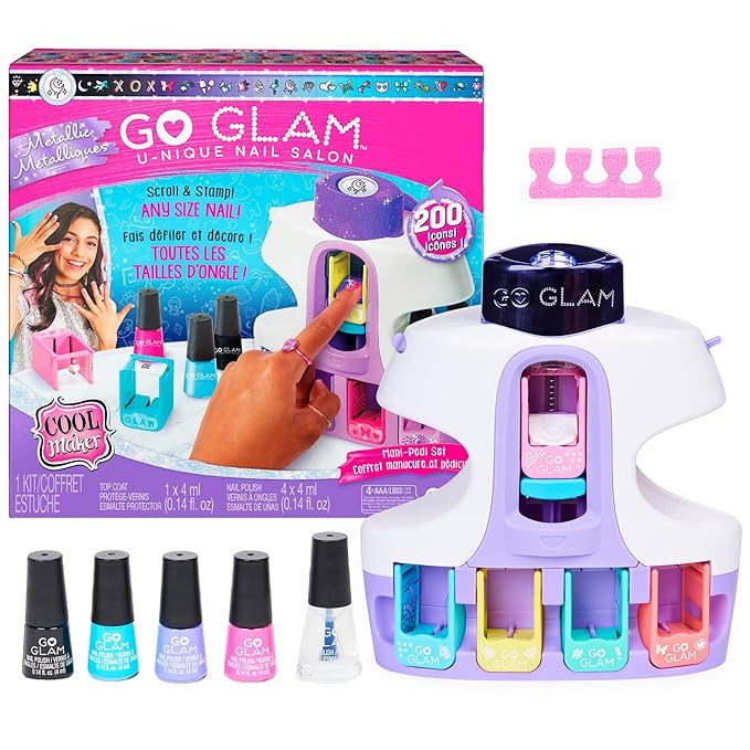 Cool Maker, GO GLAM U-nique Metallic Nail Salon, 200 Icons & Designs, 4 Polishes, Stamper & Dryer... | Amazon (US)