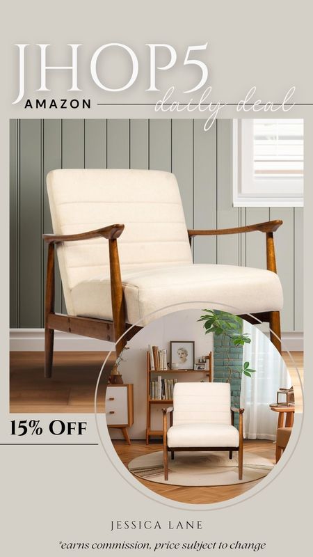 Amazon daily deal, say 15% on the gorgeous wood and upholstered accent chair. Living room furniture, accent chair, modern accent chair, mid-century monitoring home, Amazon home, Amazon deal

#LTKhome #LTKsalealert #LTKstyletip