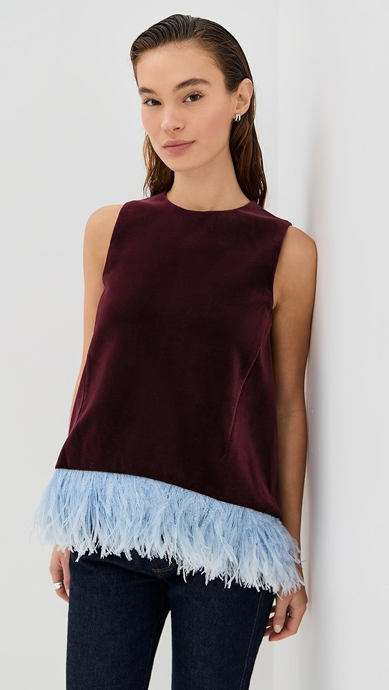 La Scala Top with Feathers | Shopbop