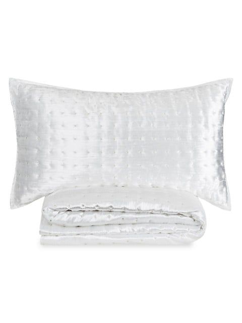 3-Piece Prato Embroidered Dot Sham & Quilt Set | Saks Fifth Avenue