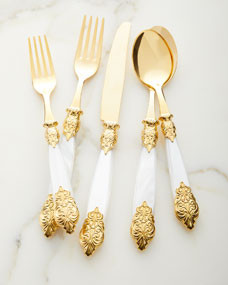 20-Piece Versailles Gold Flatware Service | Horchow