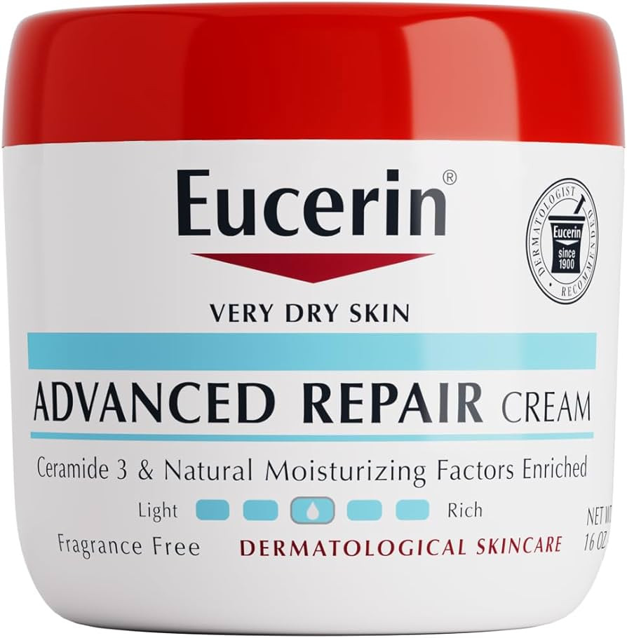 Eucerin Advanced Repair Body Cream for Very Dry Skin, Fragrance Free Daily Body Moisturizer, 16 O... | Amazon (US)