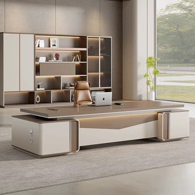 118.11"Modern administrative  Brown Manufactured Wood Executive desk | Wayfair North America