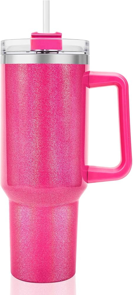 QDXMD 40 oz Tumbler with Handle and Straw Lid, Vacuum Insulated Leak Proof Double Walled Stainles... | Amazon (US)