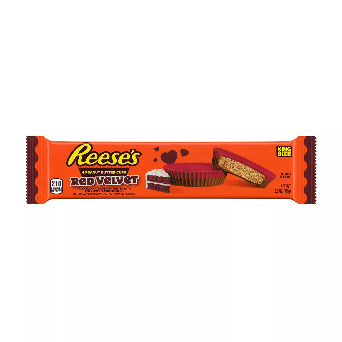 Reese's Valentine's Day Peanut Butter Red Velvet Candy King Size - 2.8oz | Target