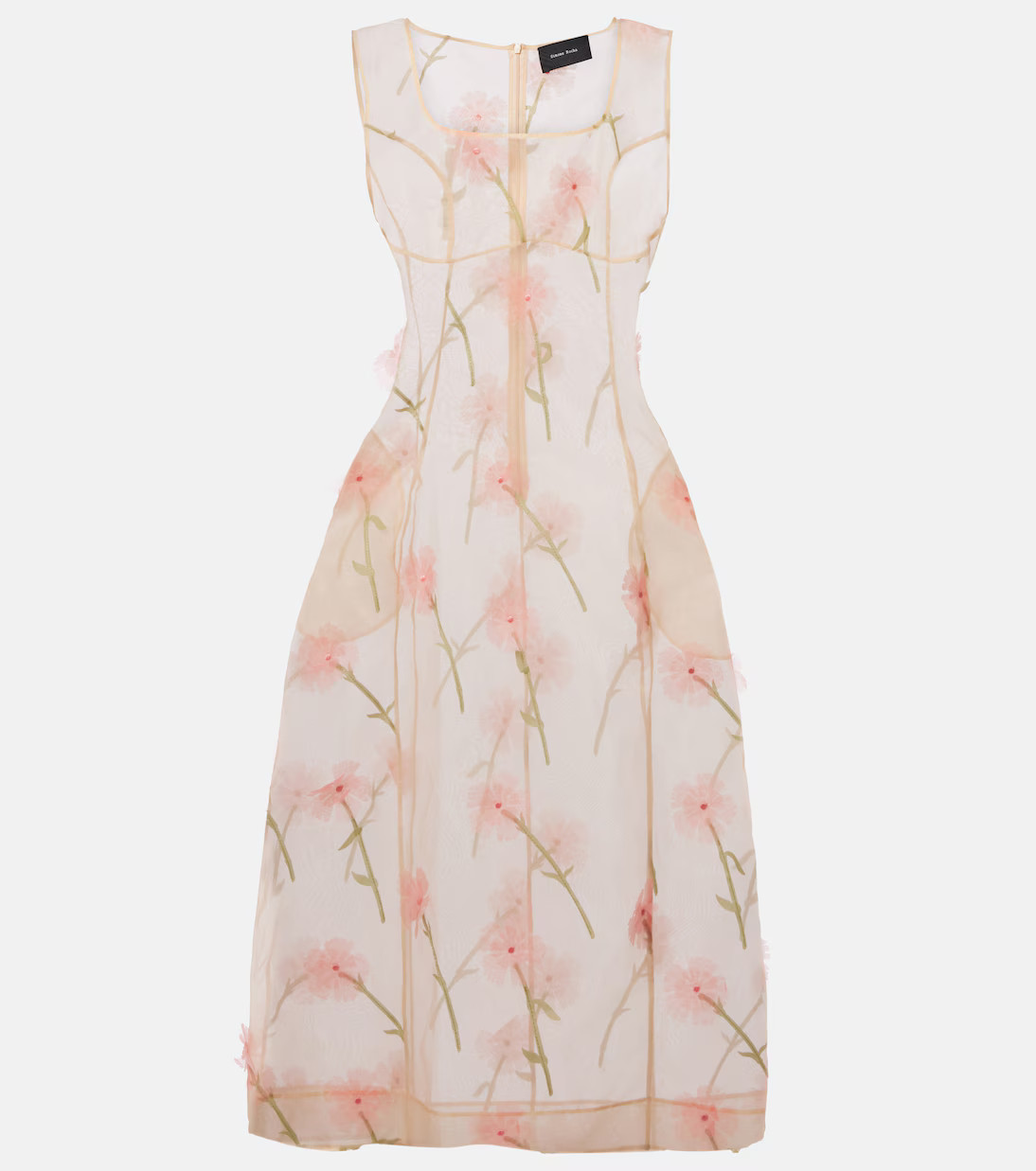 Sculpted Carnation organza midi dress | Mytheresa (US/CA)