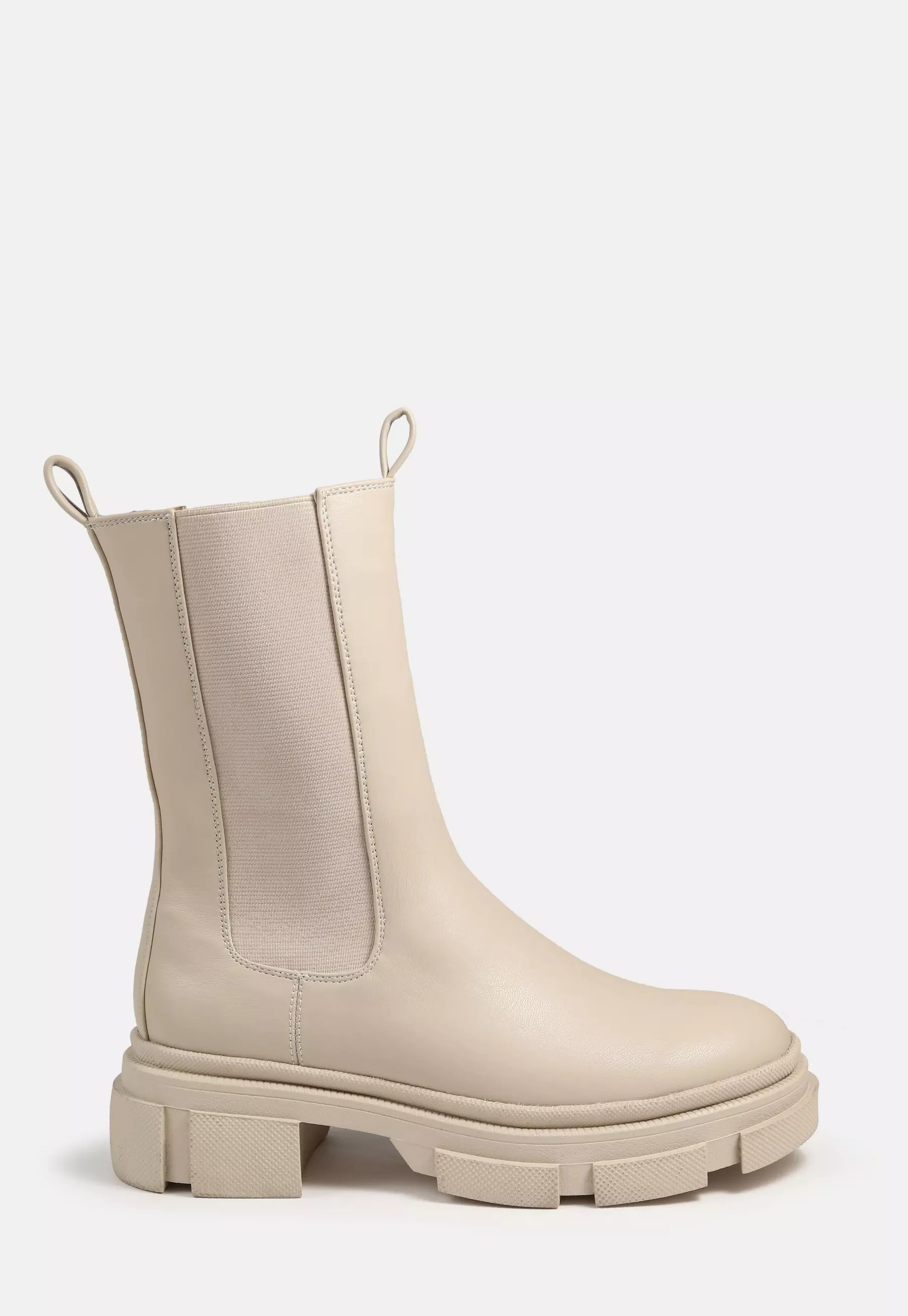 Cream Chunky Pull On Ankle Boots | Missguided (US & CA)