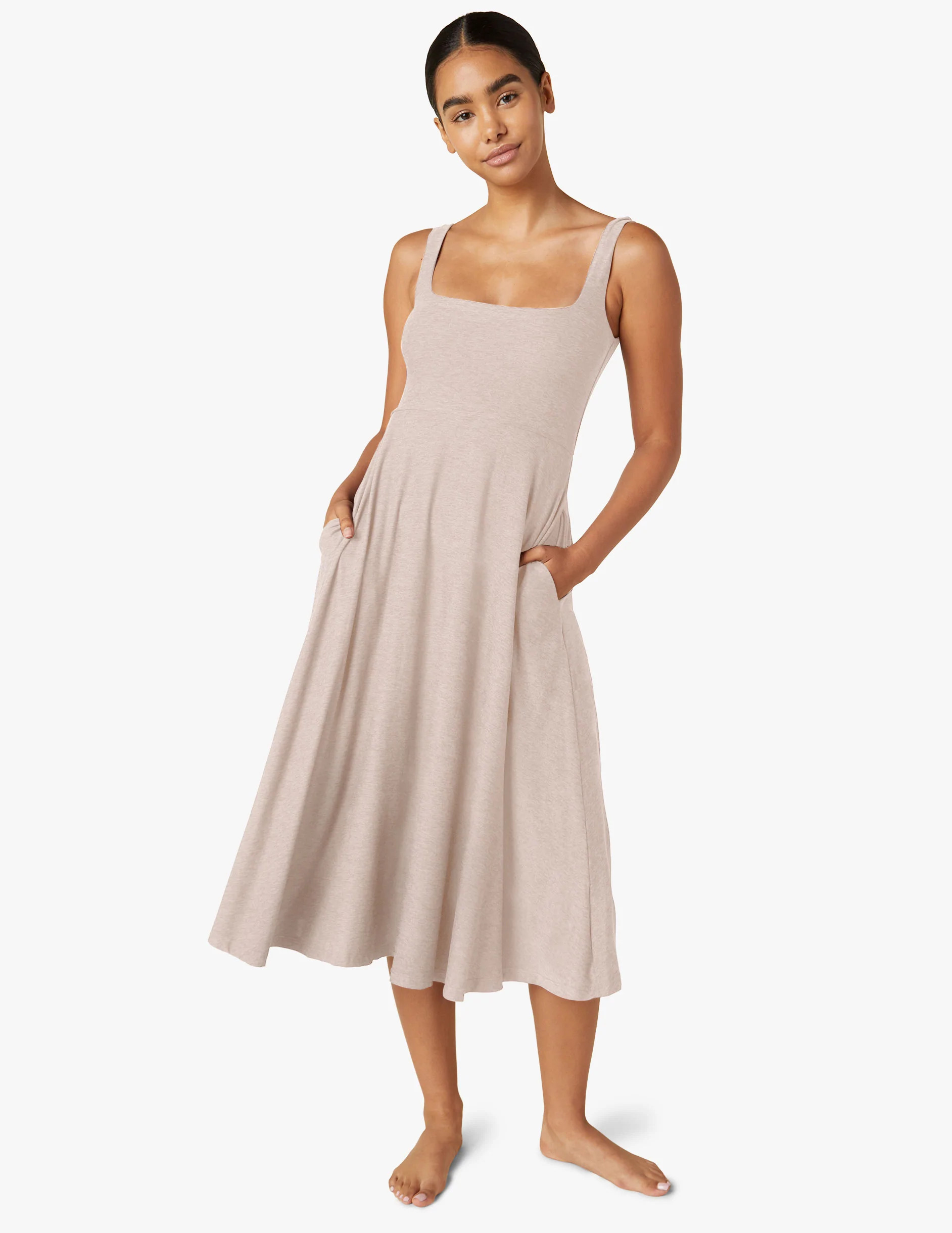 Featherweight At The Ready Square Neck Dress | Beyond Yoga | Beyond Yoga
