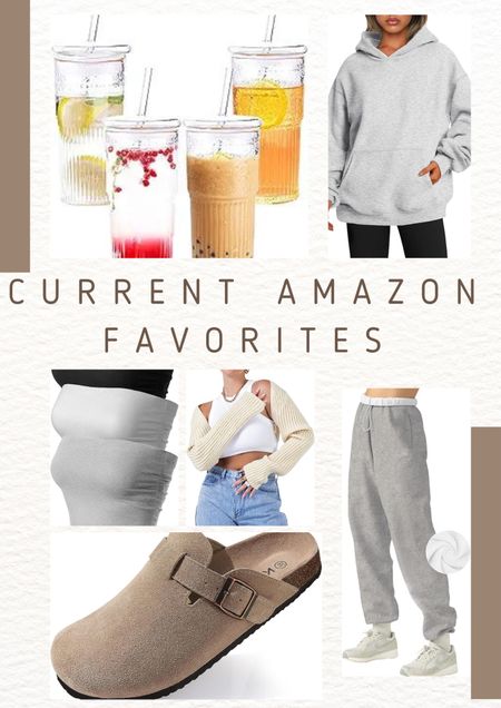 Current Amazon favs! 
Cutest cups ever. Love the glass lid and straws 
This sweatshirt has changed my life. I want it in every color possible! 
These bandeaus are so comfy and so versatile. 
Boleros are the perfect transition piece! 
These sweats have changed the sweatpants game. I have them in 3 colors and wear them daily!! 
Clogs are a must this fall! 

#LTKSeasonal #LTKfindsunder50 #LTKGiftGuide