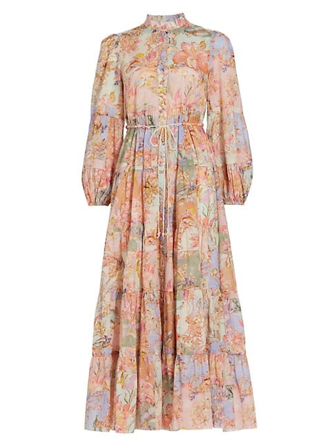 Cira Tiered Cotton Tie-Waist Shirtdress | Saks Fifth Avenue