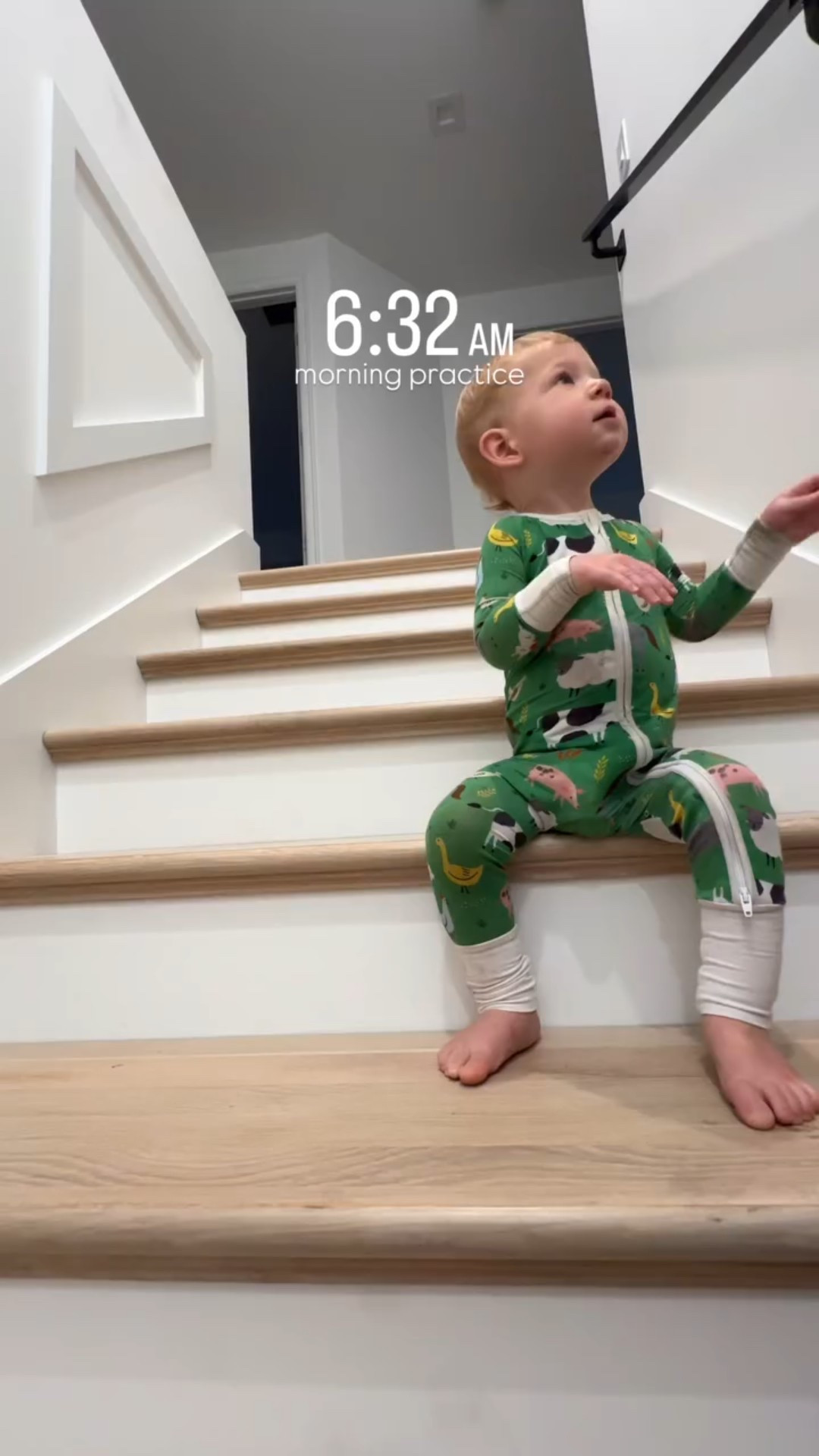 Morning stair practice in his Little Sleepies 🤍

#LTKFamily #LTKBaby #LTKKids