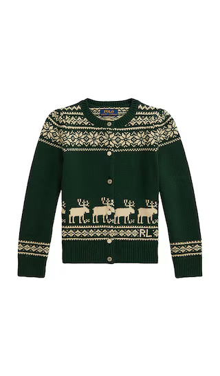 Long Sleeve Intarsia Holiday Cardigan in Northwest Pine Multi | Revolve Clothing (Global)