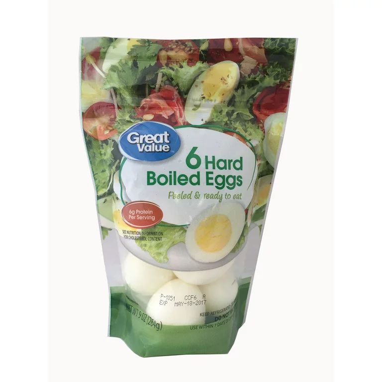 Great Value, Hard Boiled Eggs, 6 Count | Walmart (US)