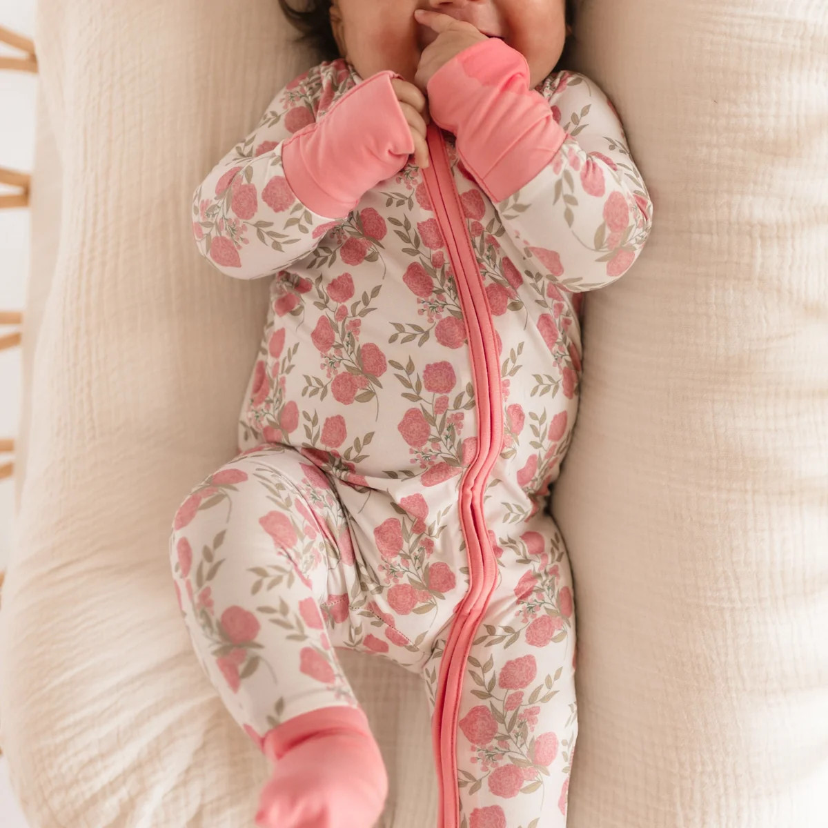Infant Romper in Pink Floral | Silks Design